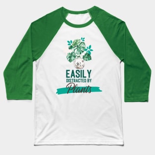 Easily Distracted By Plants In Green And Terracotta Baseball T-Shirt